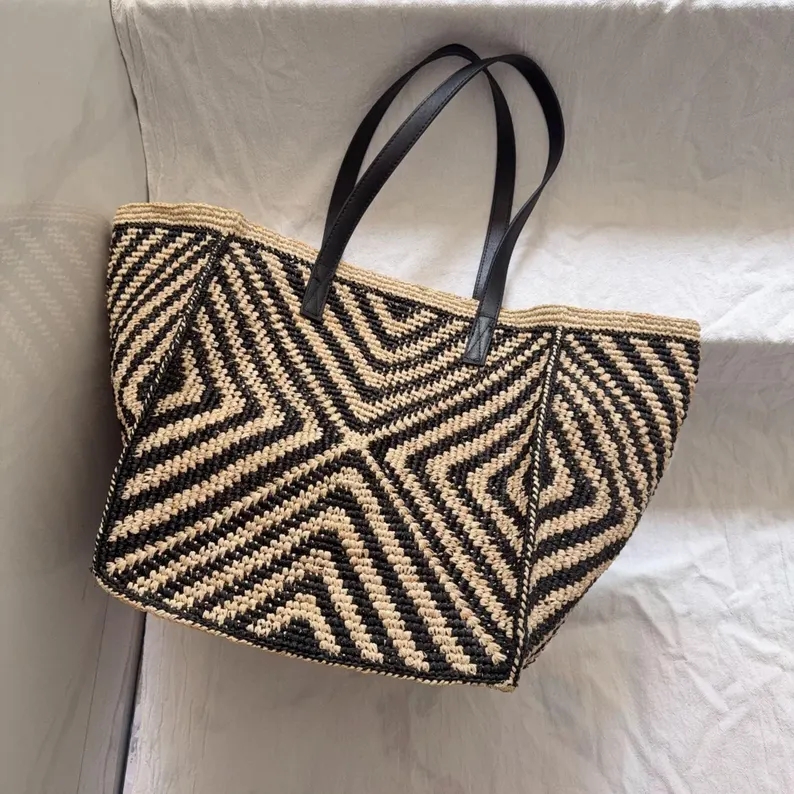 Duża, luźna torba na ramię z r – Women'S Raffia Bags recenzja i cena