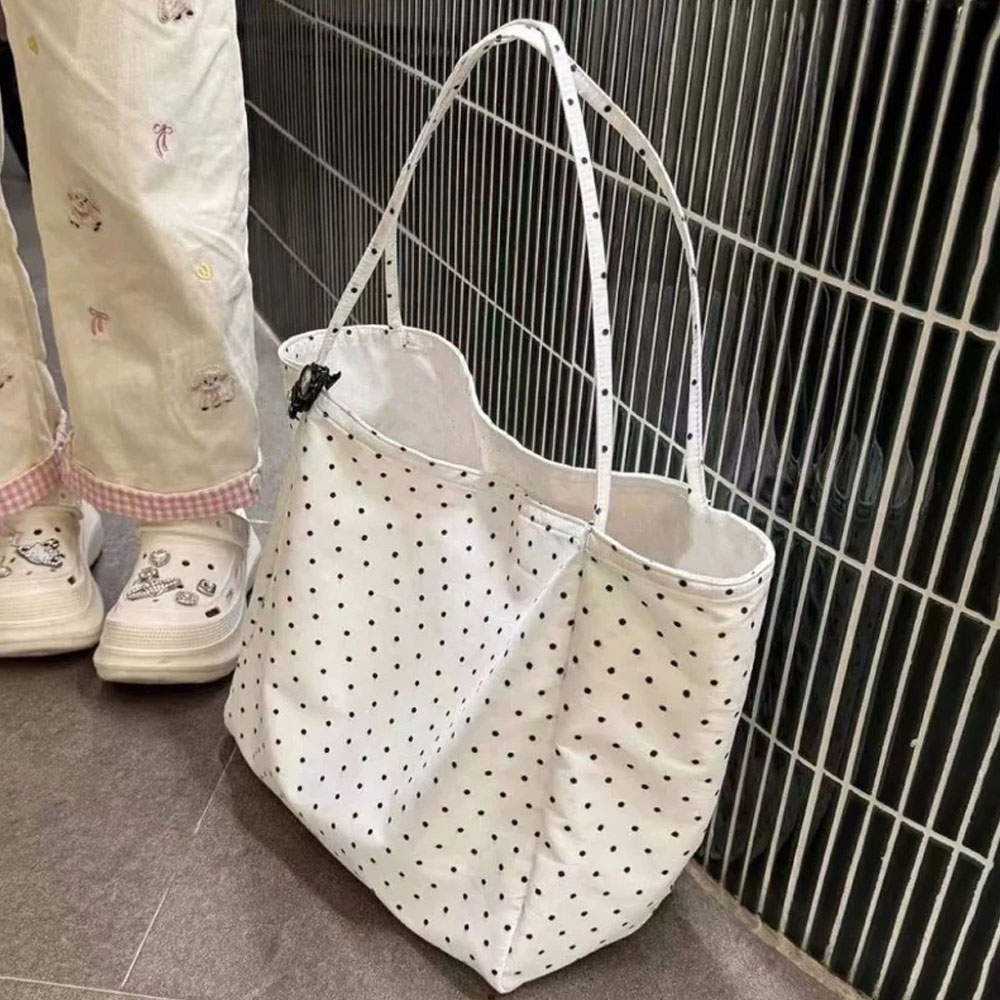 Duża torba płócienna w kropki, – Women Bags On Sale recenzja i cena