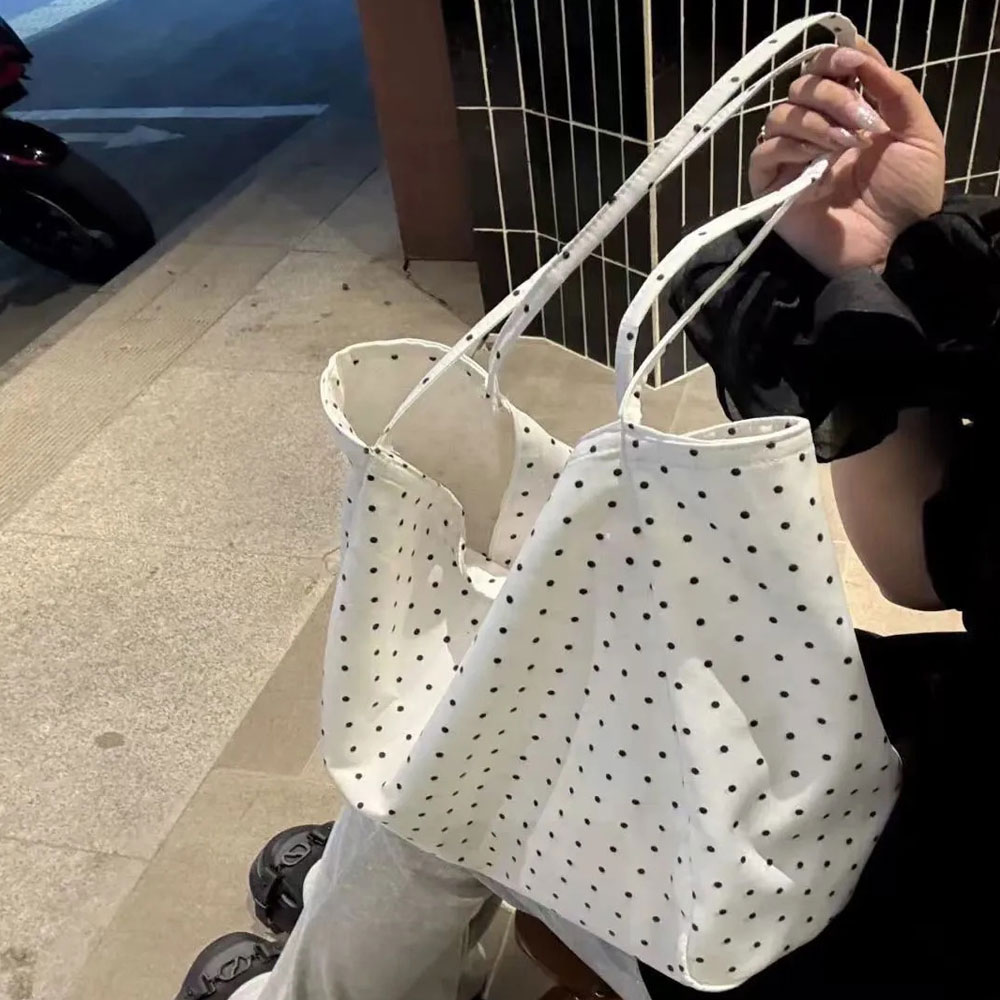 Duża torba płócienna w kropki, – Women Bags On Sale recenzja i cena